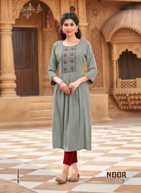 Ikw Noor Vol 1 Rayon Viscose Designer Kurti Collection